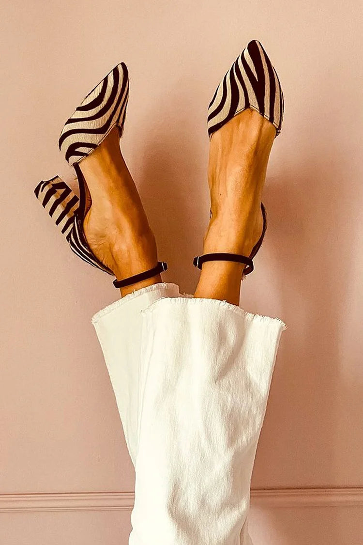 Keren™ | Pointed Heels with Zebra Print