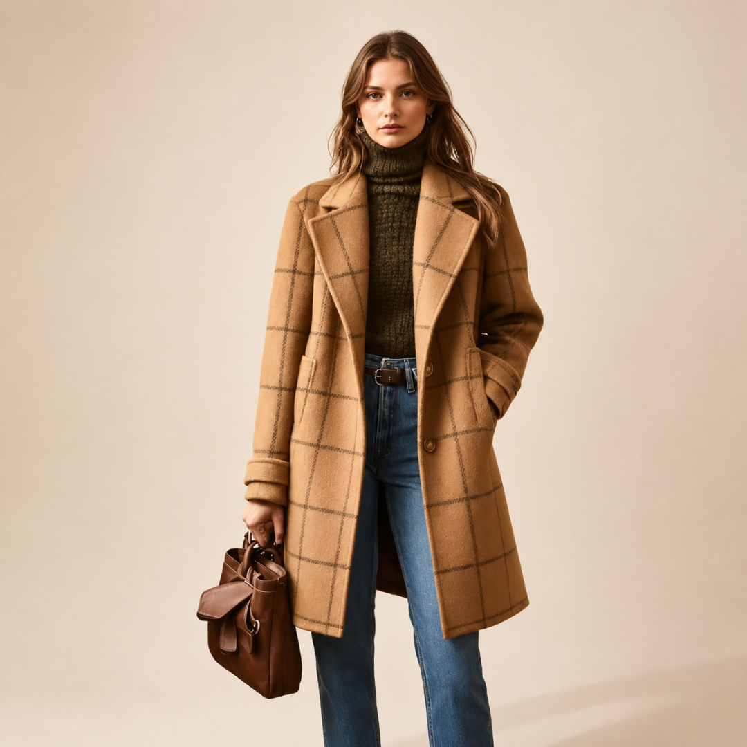Elodie | Classic Check Autumn Coat