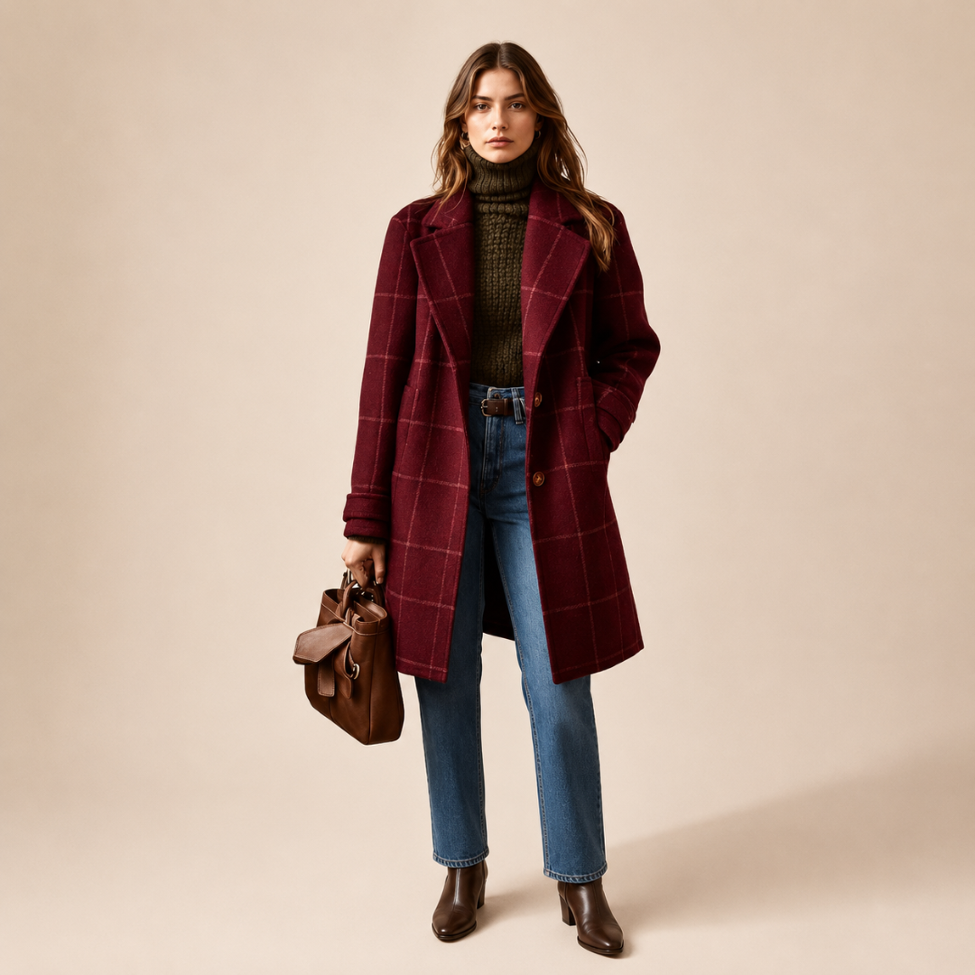 Elodie | Classic Check Autumn Coat