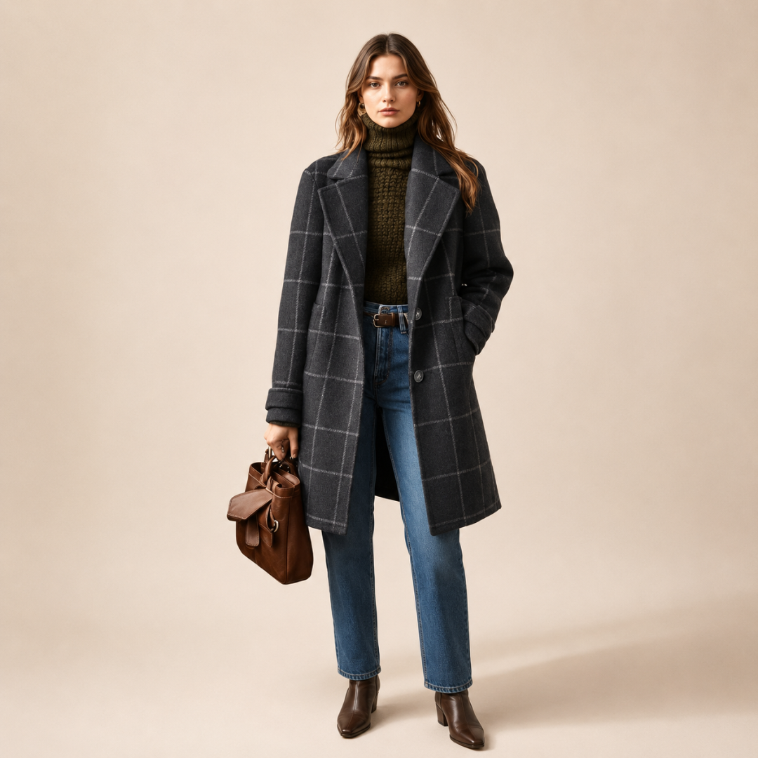 Elodie | Classic Check Autumn Coat