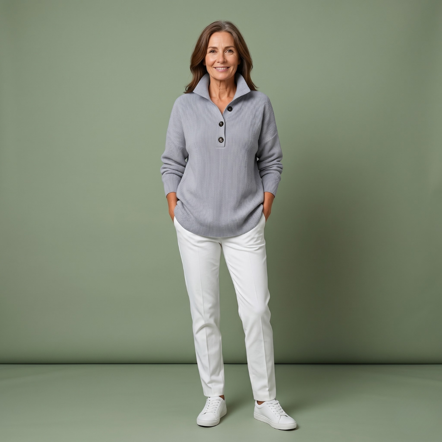Isla™ | Ribbed Sweater with Collar