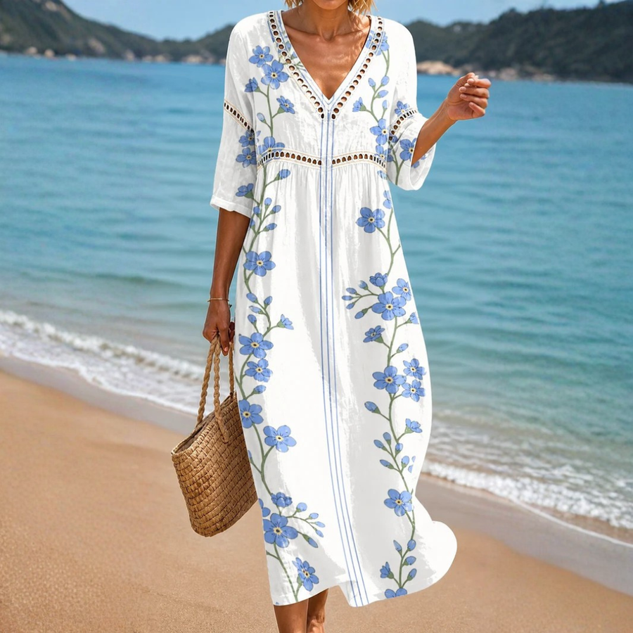 Soft Floral Midi Dress