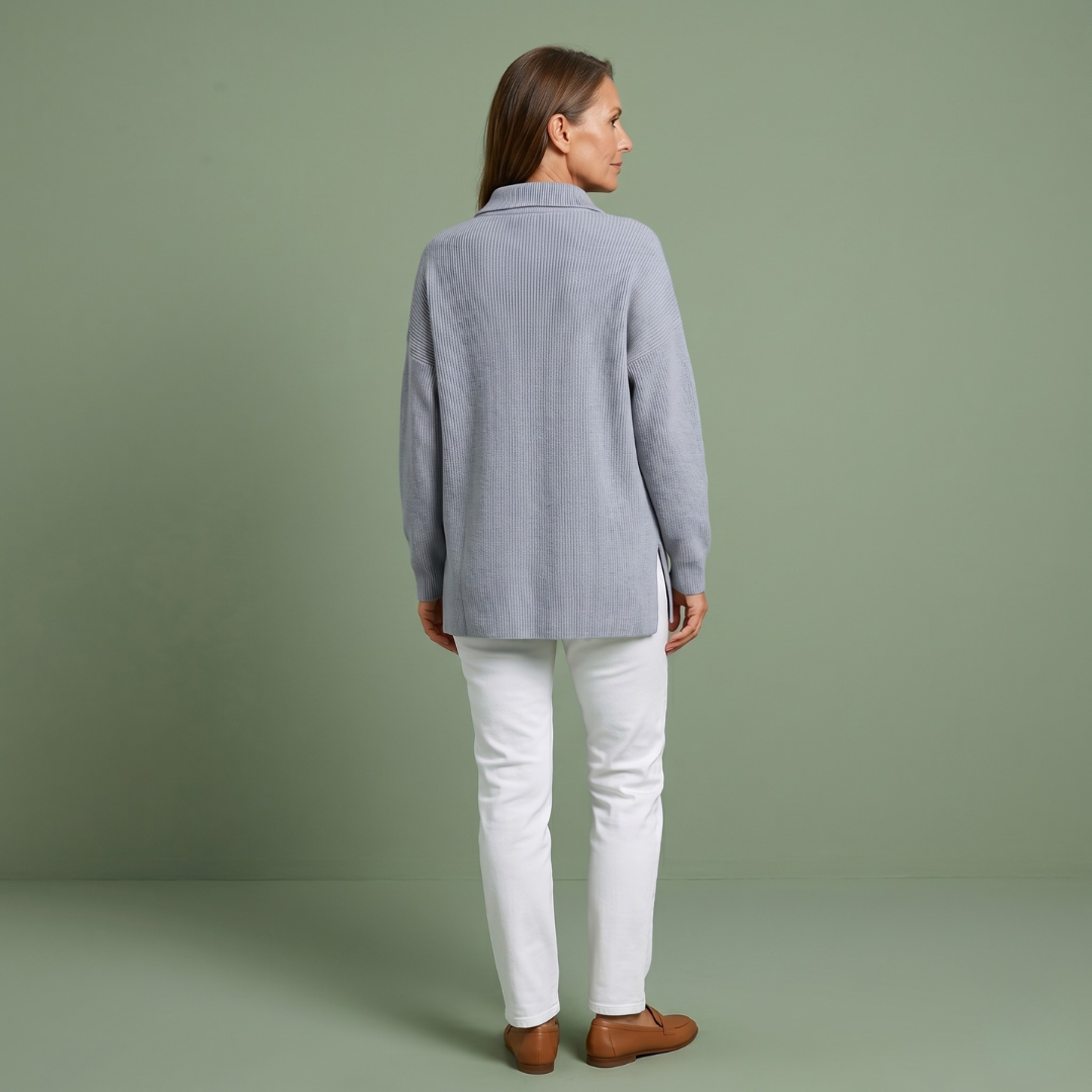 Isla™ | Ribbed Sweater with Collar