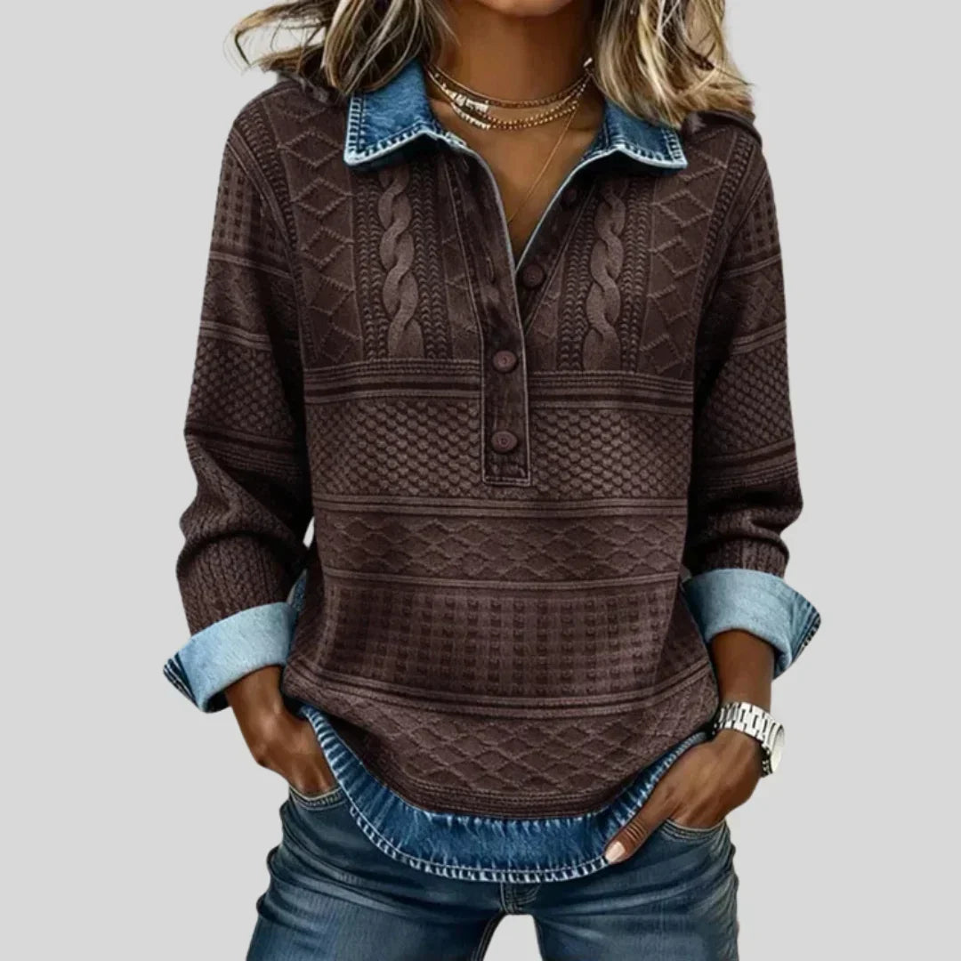 Daisy | Collared Knit Sweater