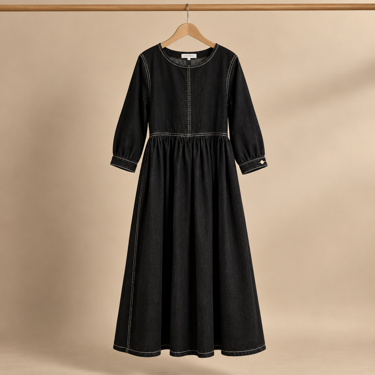 Little Rose™ - Vintage Denim Maxi Dress