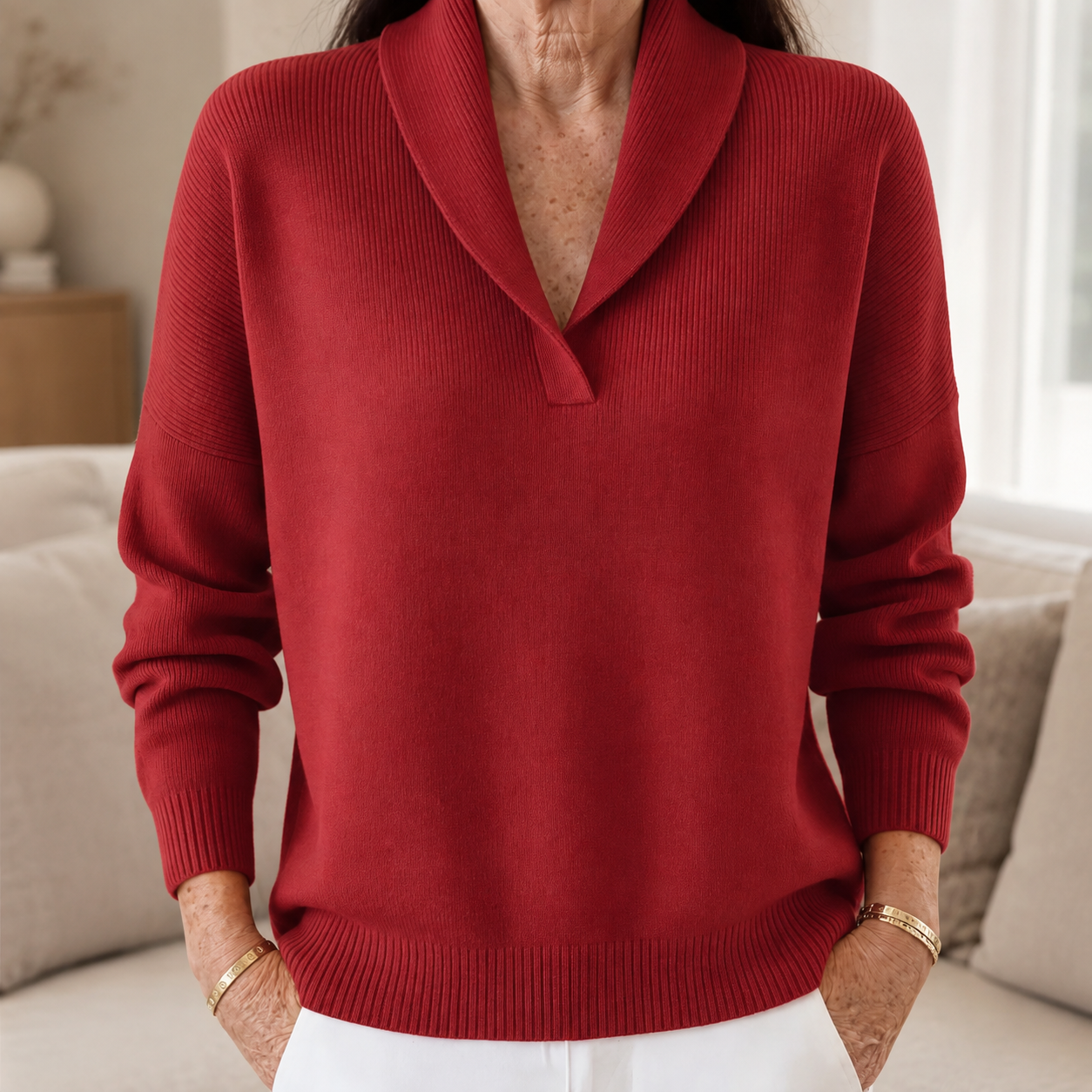 Margaret | The Forgiving-Fit V-Neck Sweater