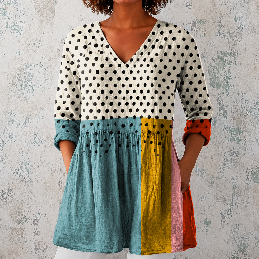 Valerie | Long Blouse with V-Neck