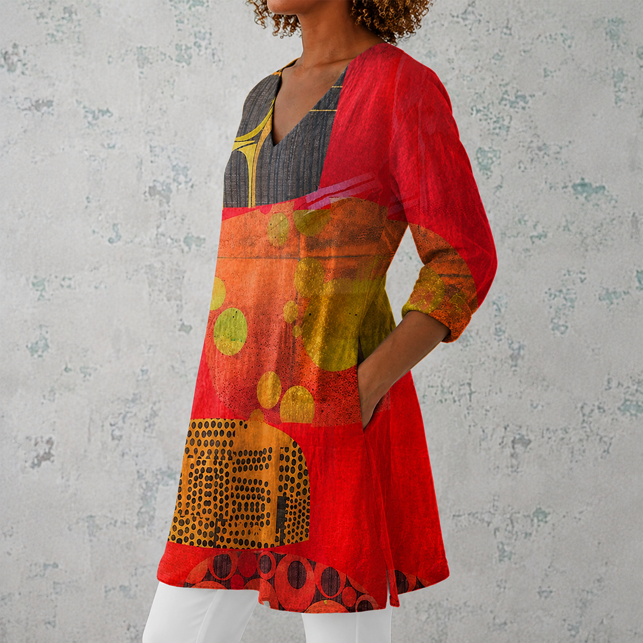 Lucie | Long Blouse with V-Neck