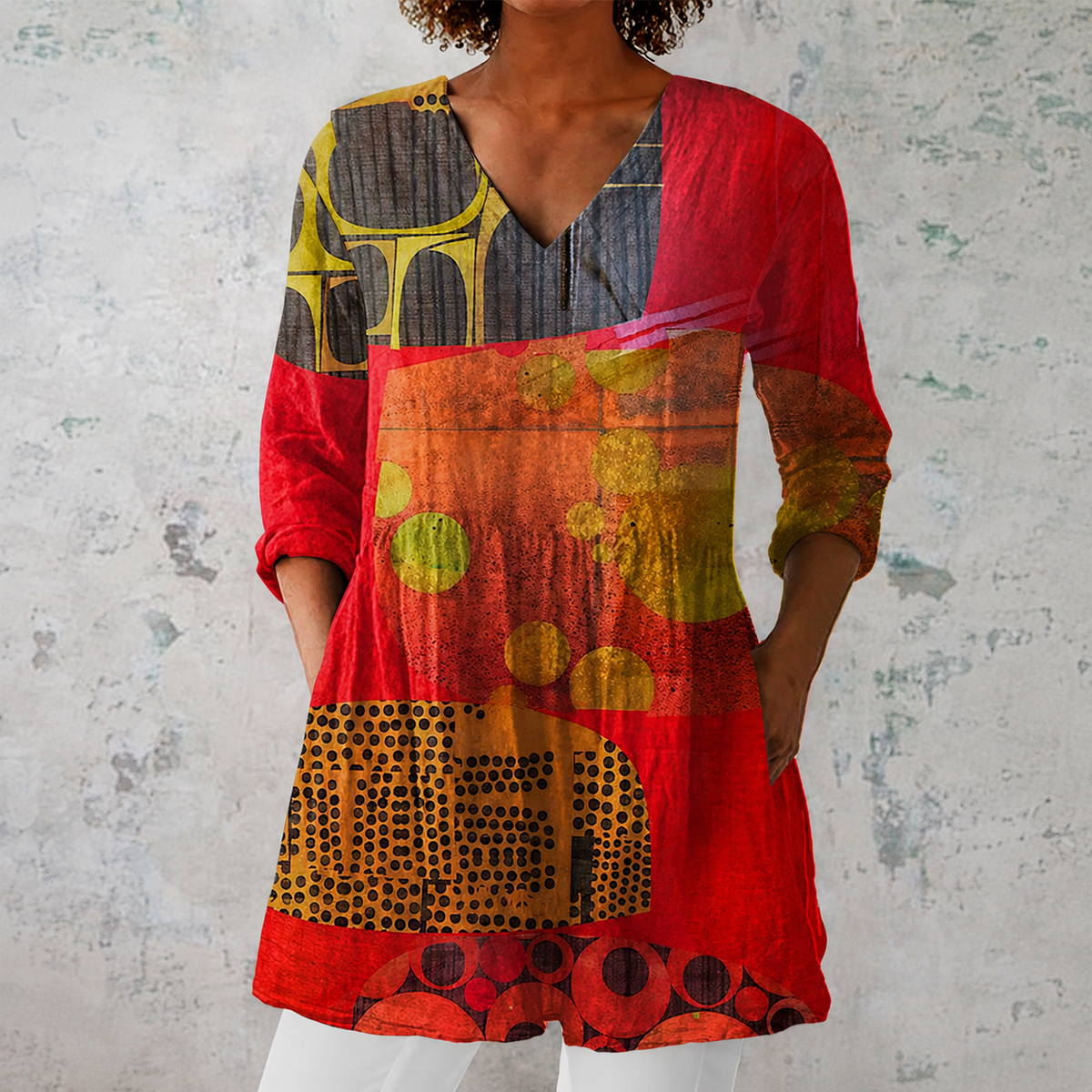 Lucie | Long Blouse with V-Neck