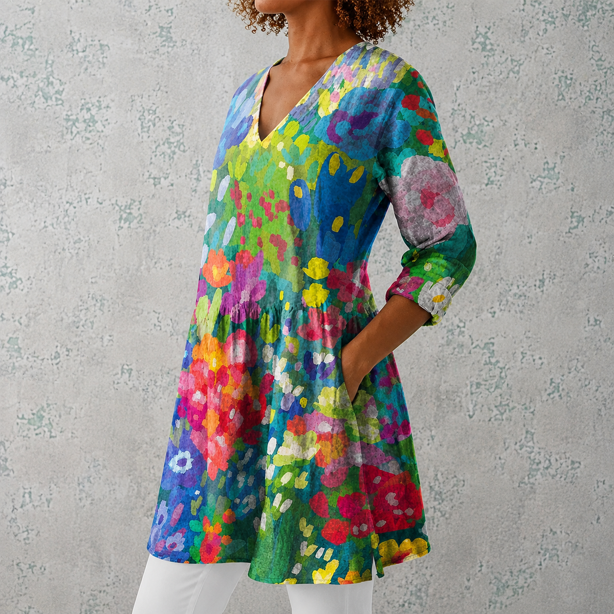 Maelle | Long Blouse with V-Neck