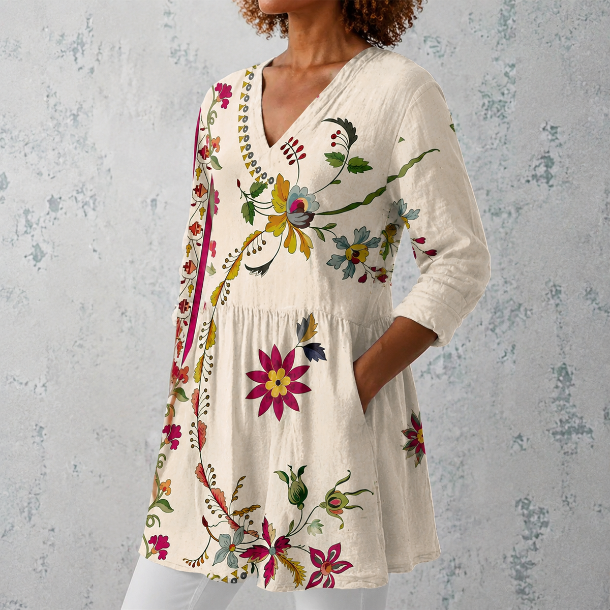 Clara | Long Blouse with V-Neck