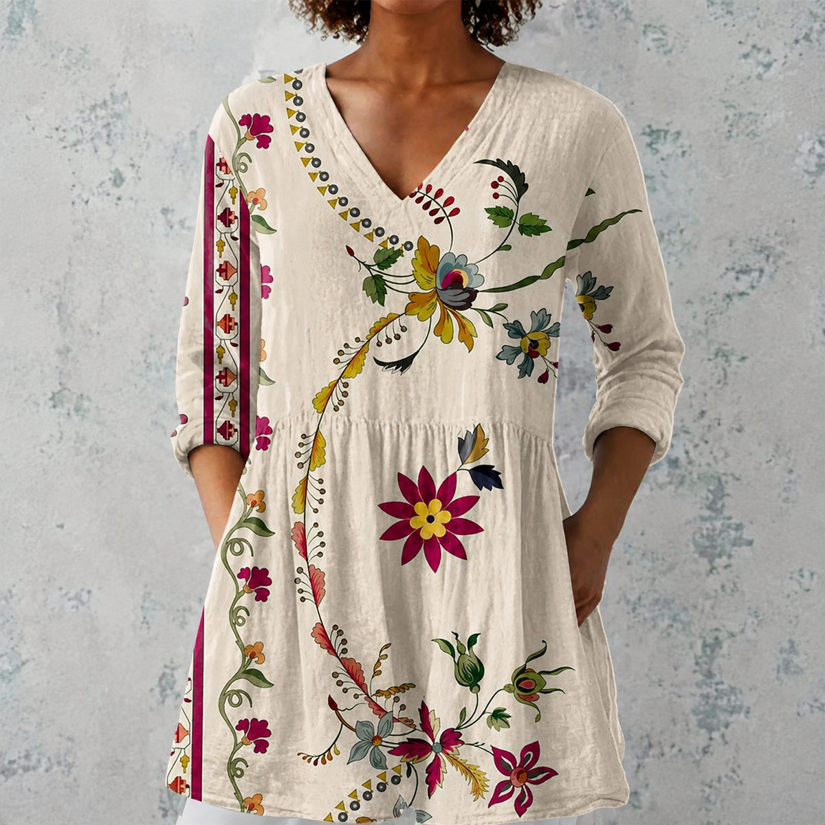 Clara | Long Blouse with V-Neck