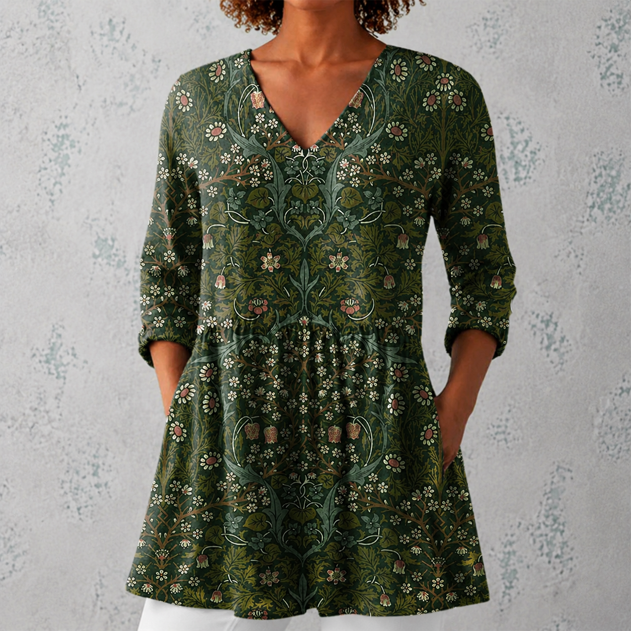 Julie | Long Blouse with V-Neck