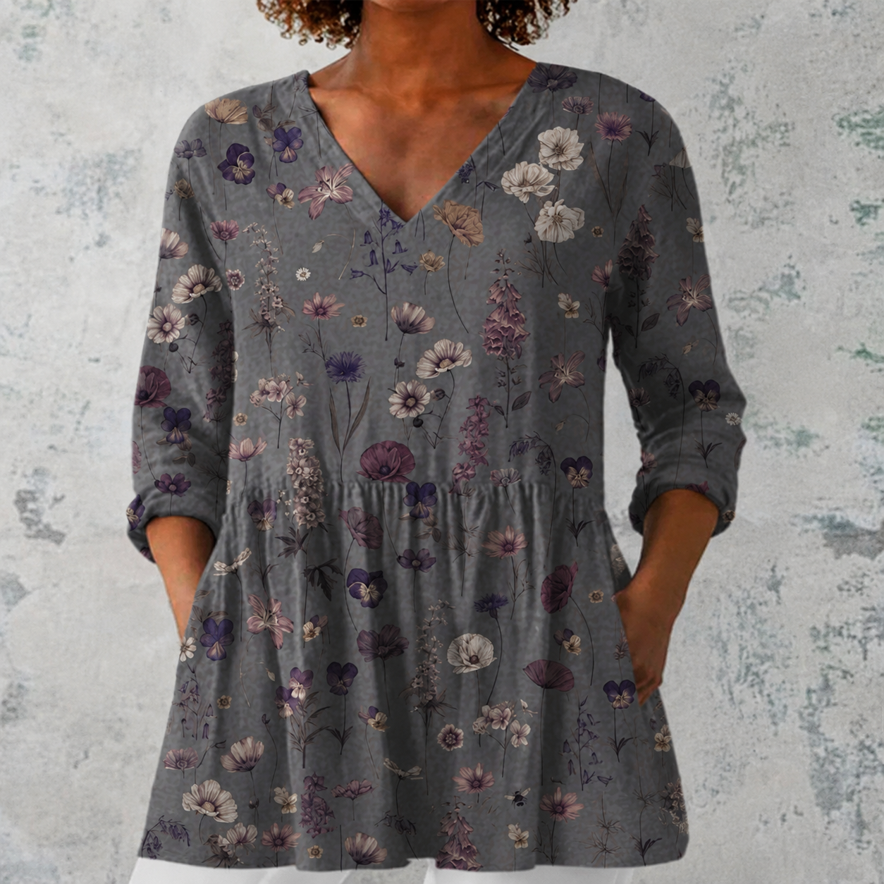 Audrey | Long Sleeve Blouse with V-Neck