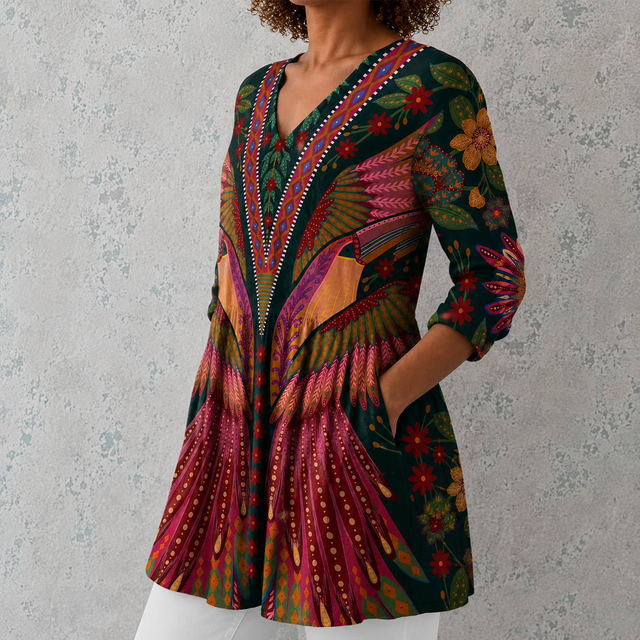 Manon | Long Blouse with V-Neck