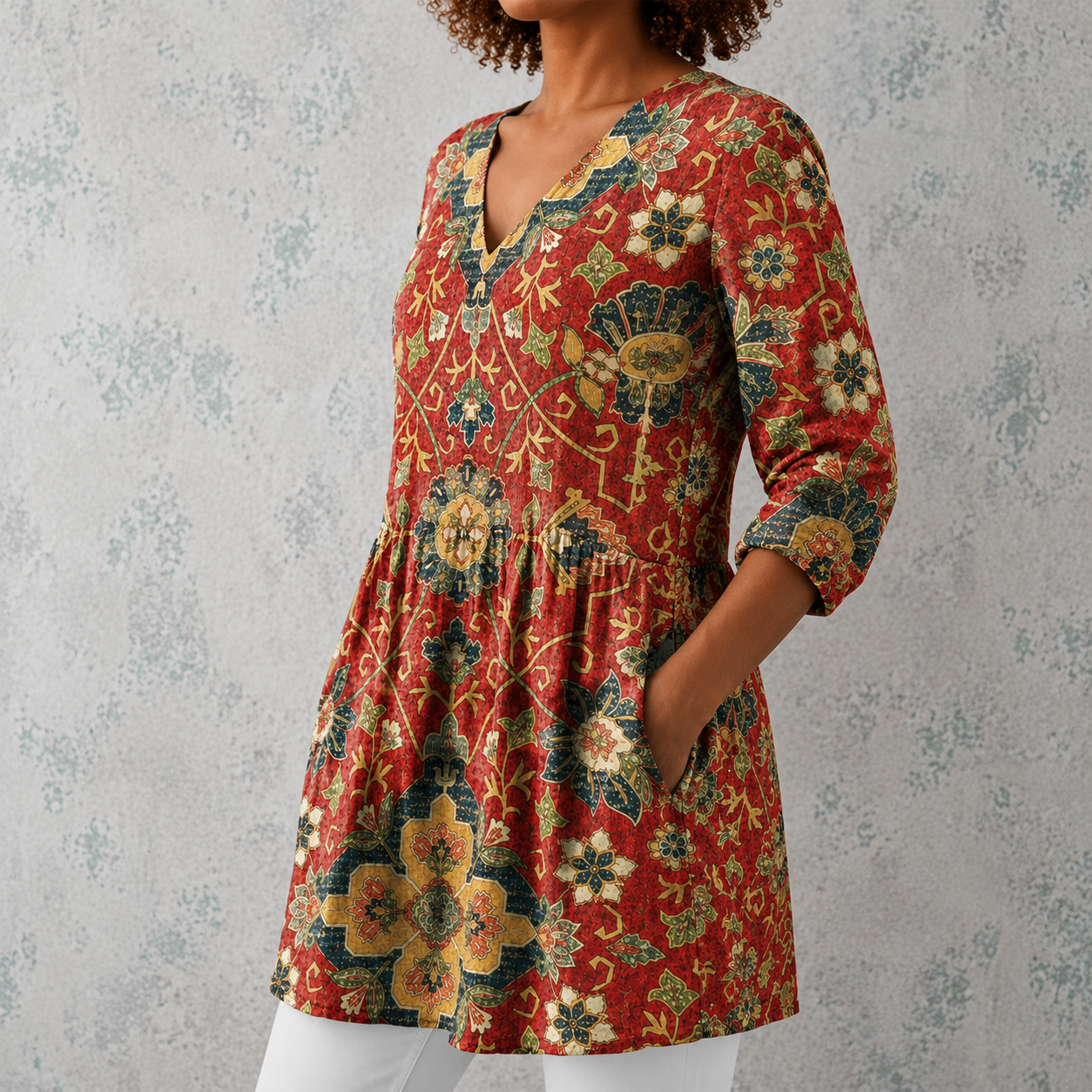 Lea | Long Blouse with V-Neck