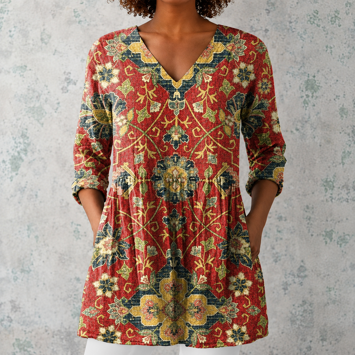 Lea | Long Blouse with V-Neck