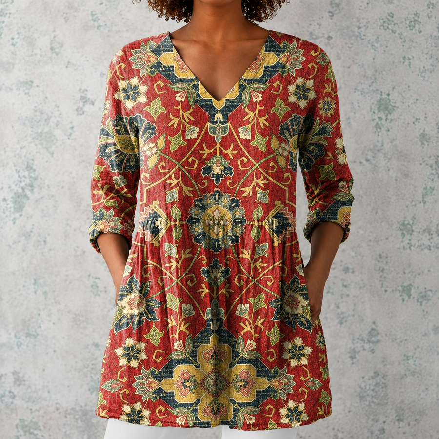 Lea | Long Blouse with V-Neck