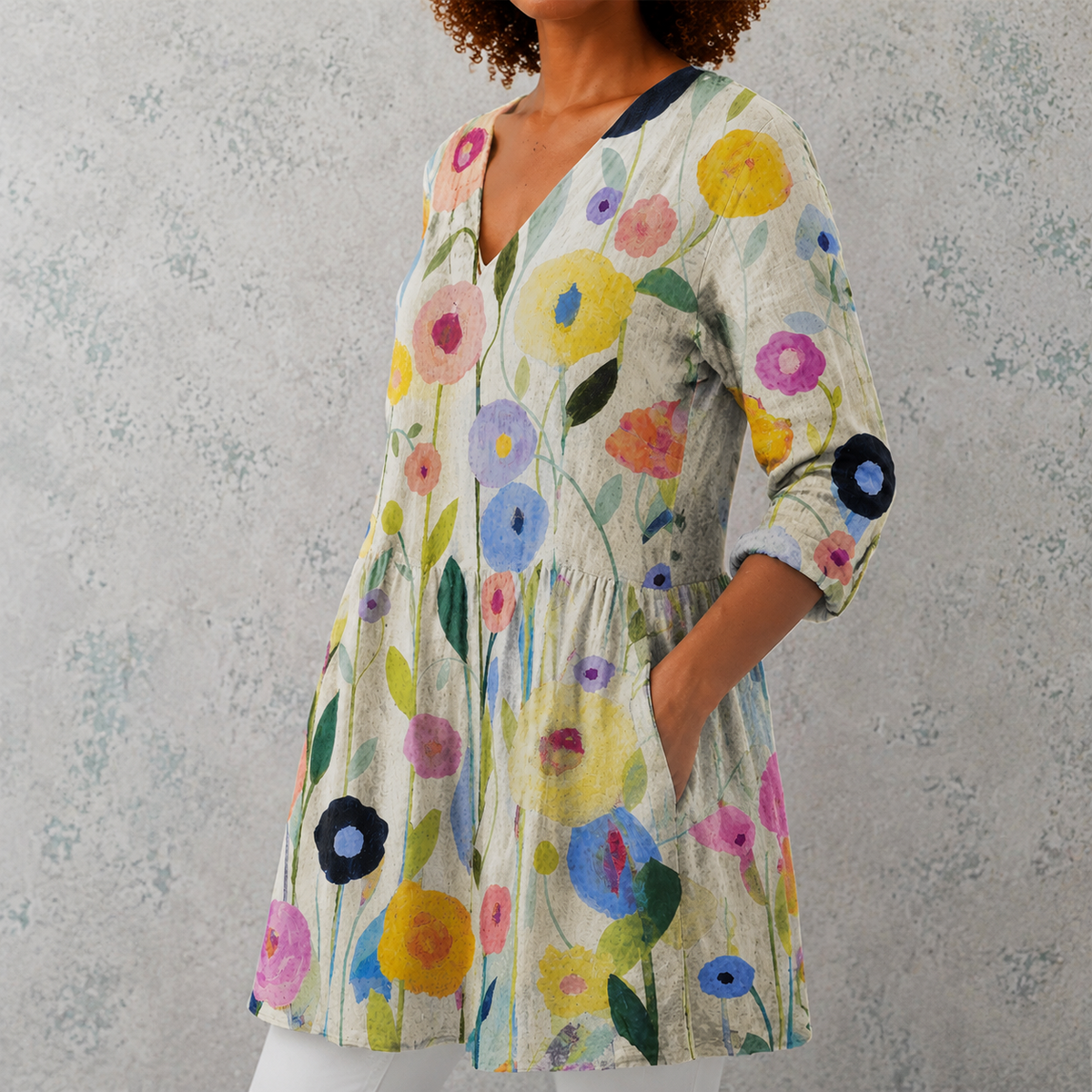 Louise | Long Blouse with V-Neck