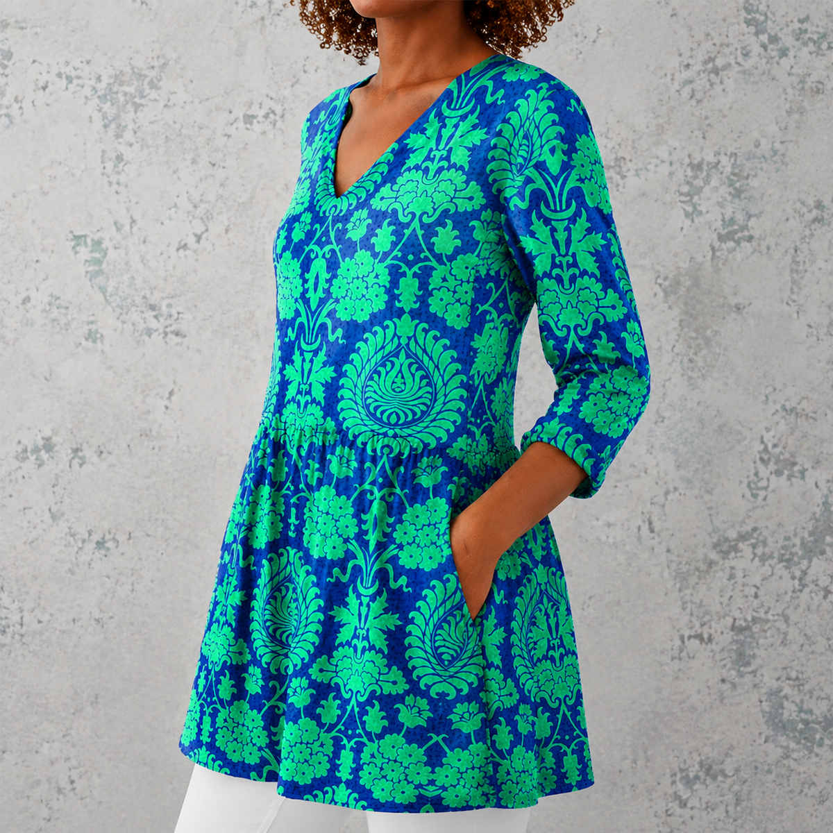 Ines | Long Blouse with V-Neck