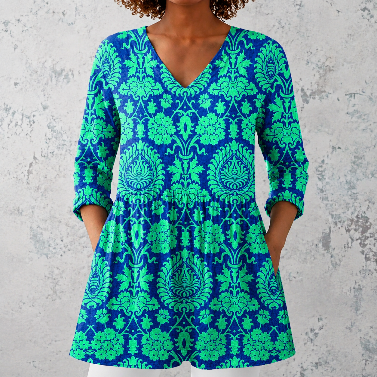 Ines | Long Blouse with V-Neck