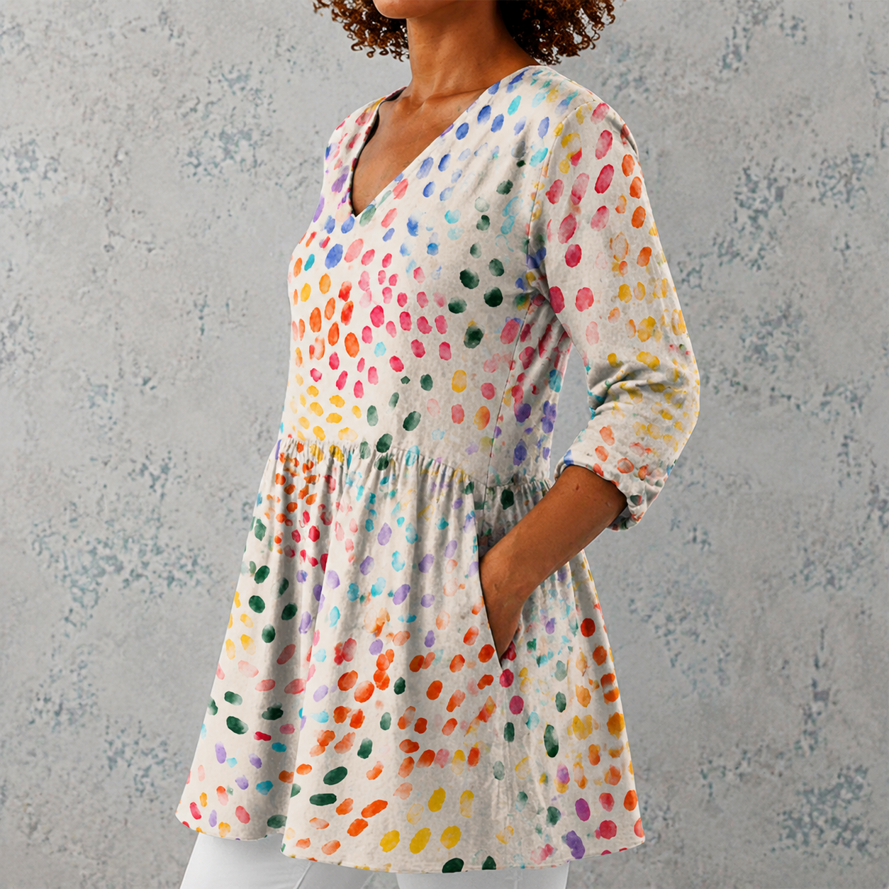 Pauline | Long Blouse with V-Neck