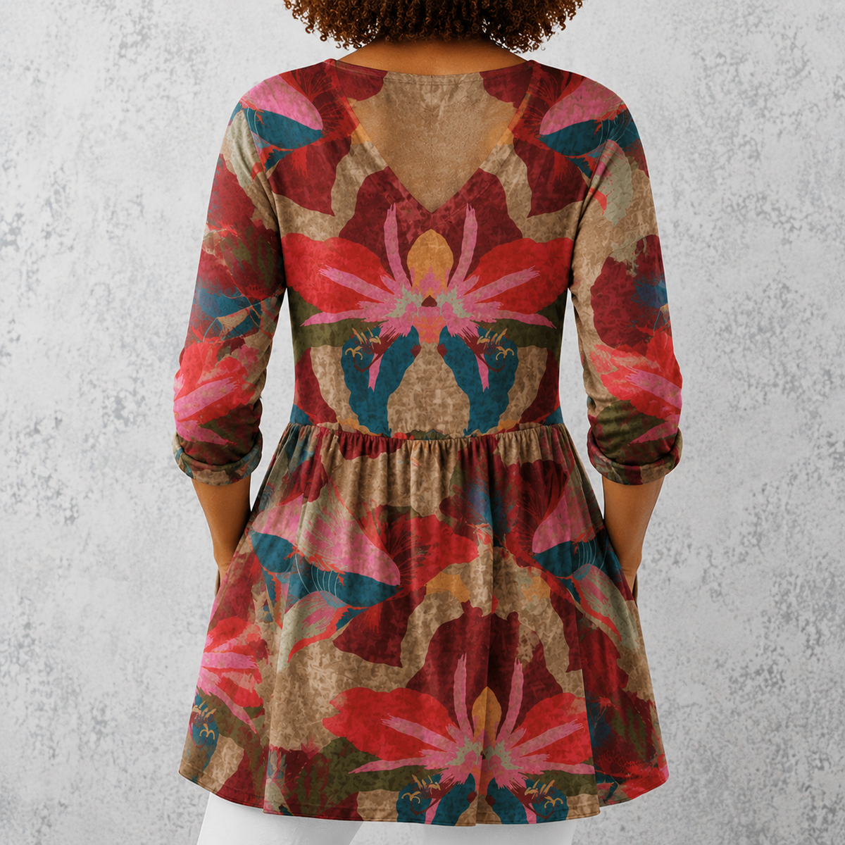 Sarah | Long Blouse with V-Neck