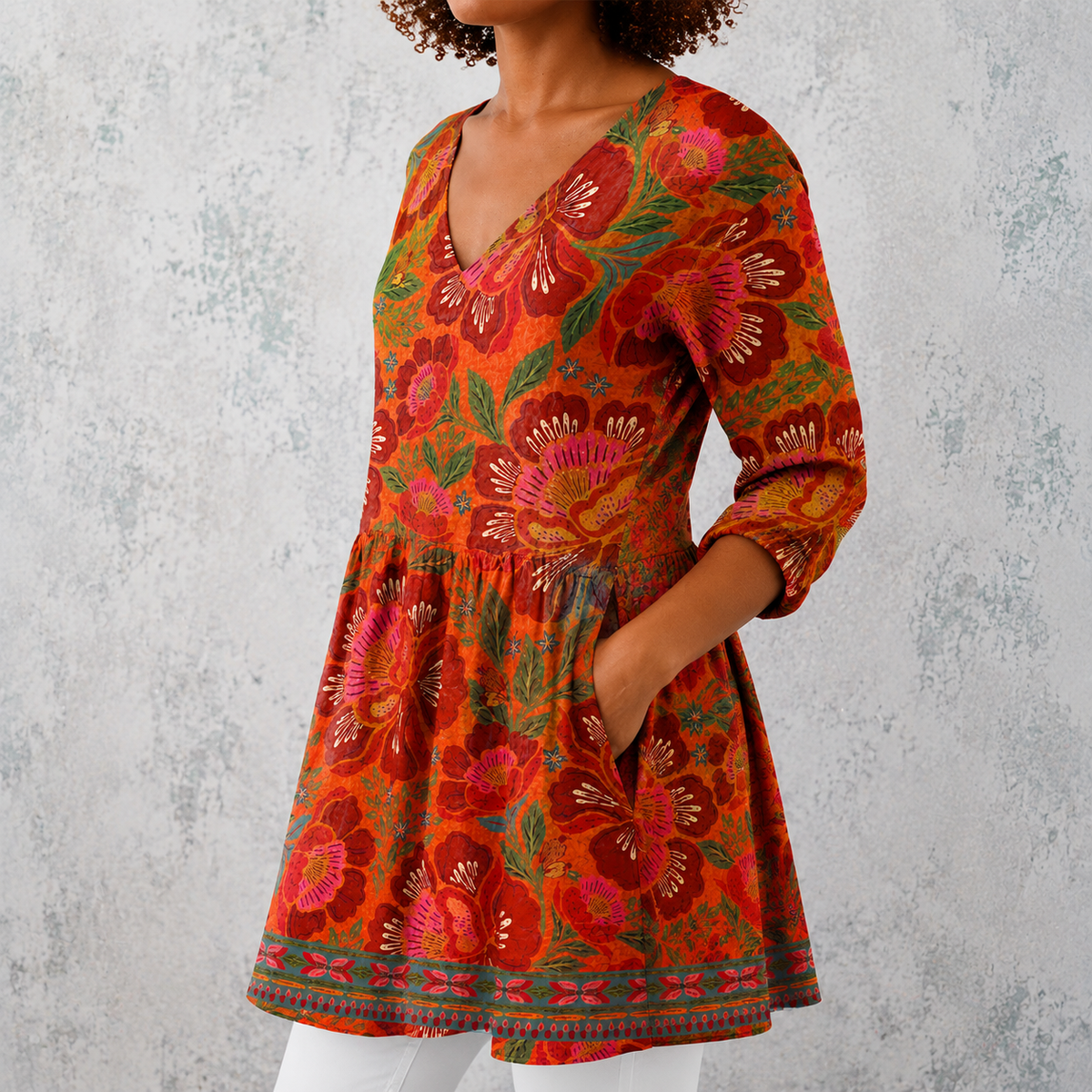 Marion | Long Blouse with V-Neck