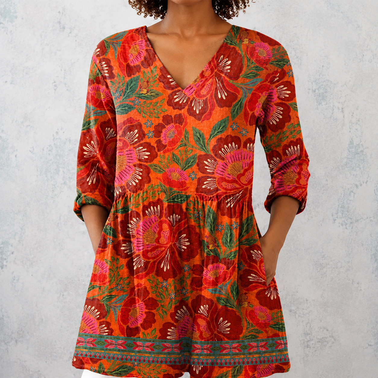 Marion | Long Blouse with V-Neck