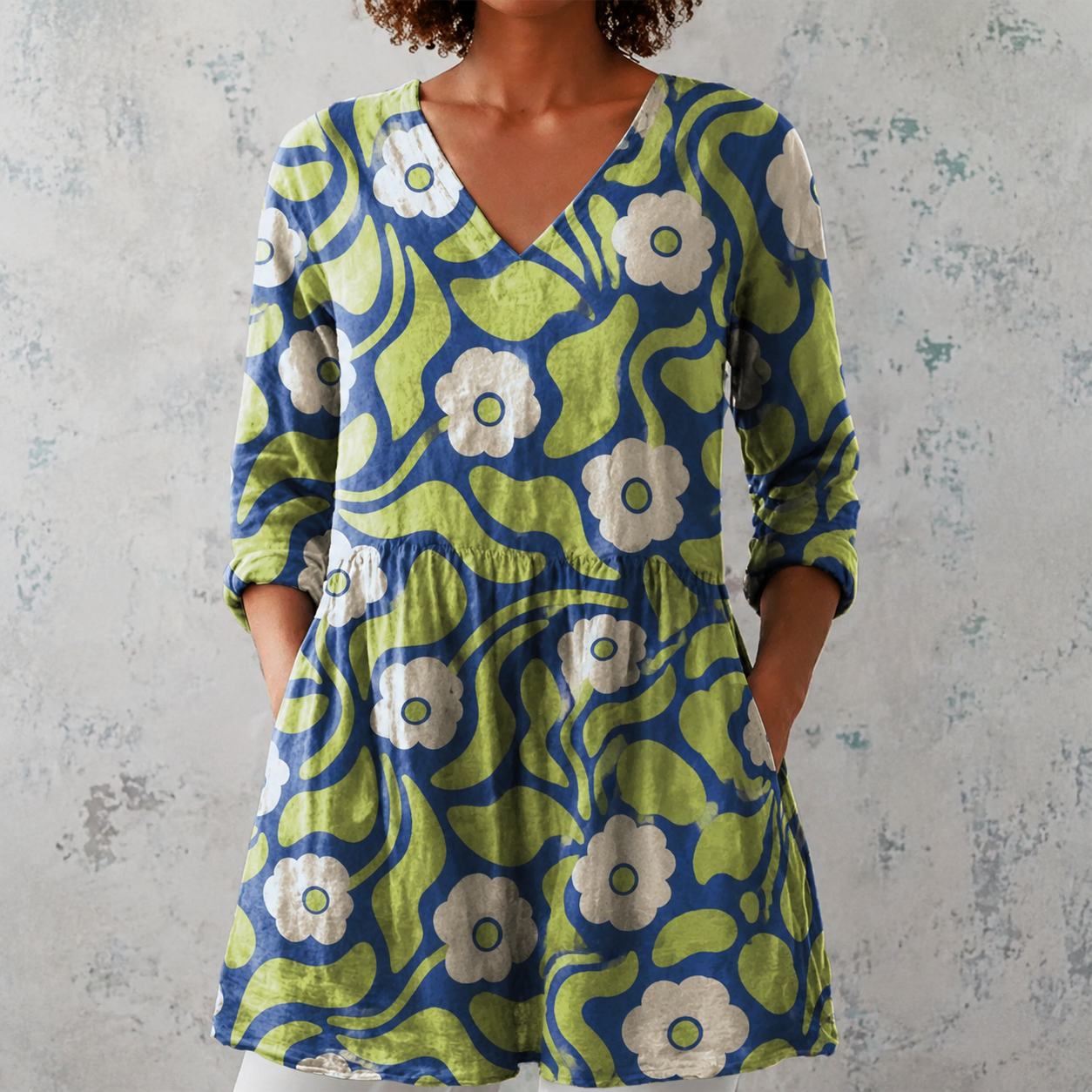 Elodie | Long Blouse with V-Neck