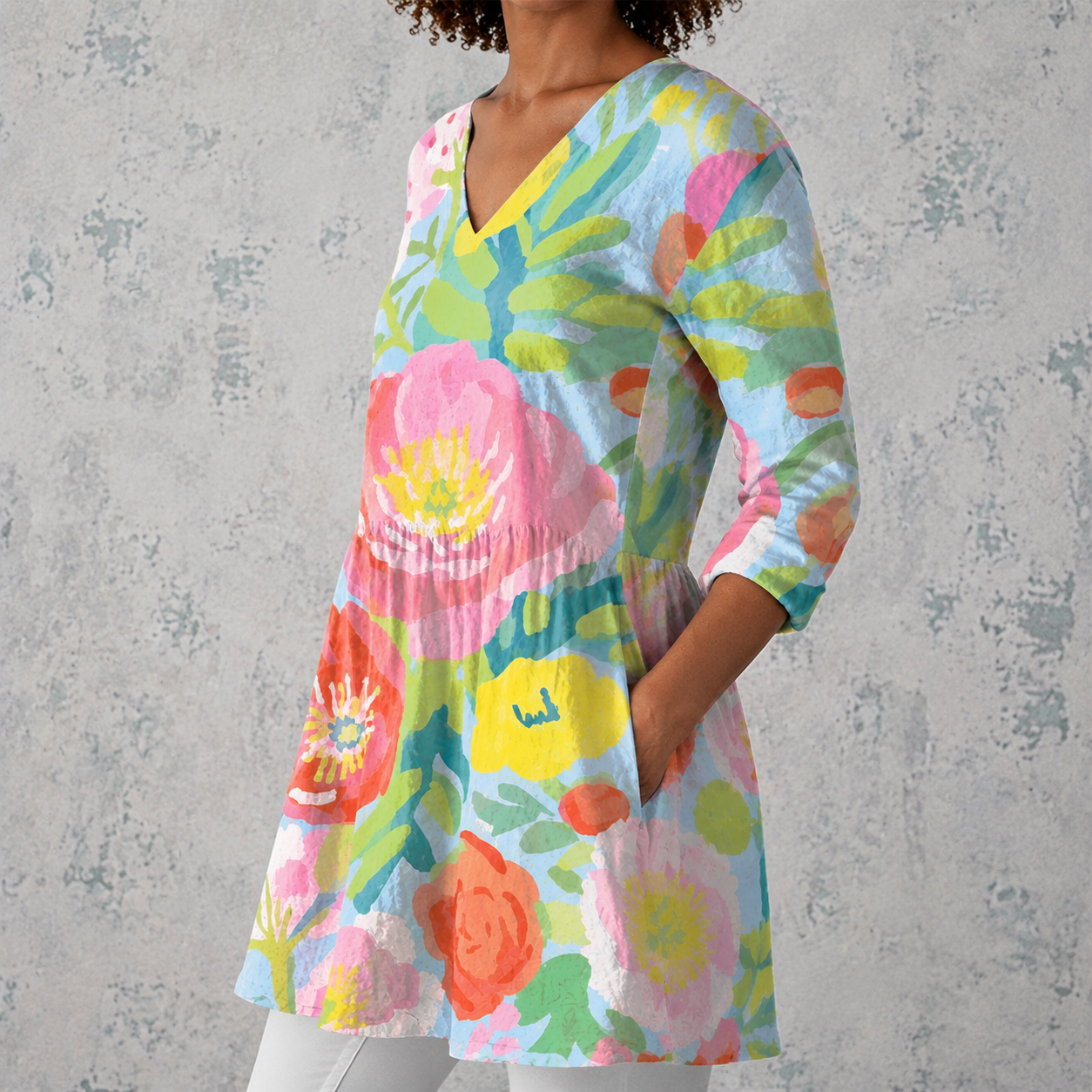 Helene | Long Blouse with V-Neck