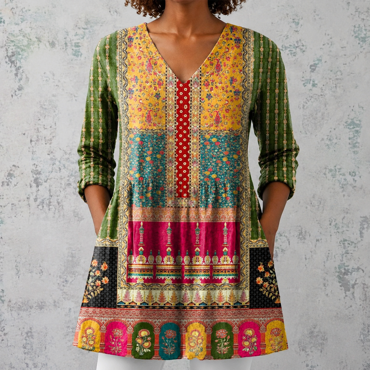 Emilie | Long Blouse with V-Neck