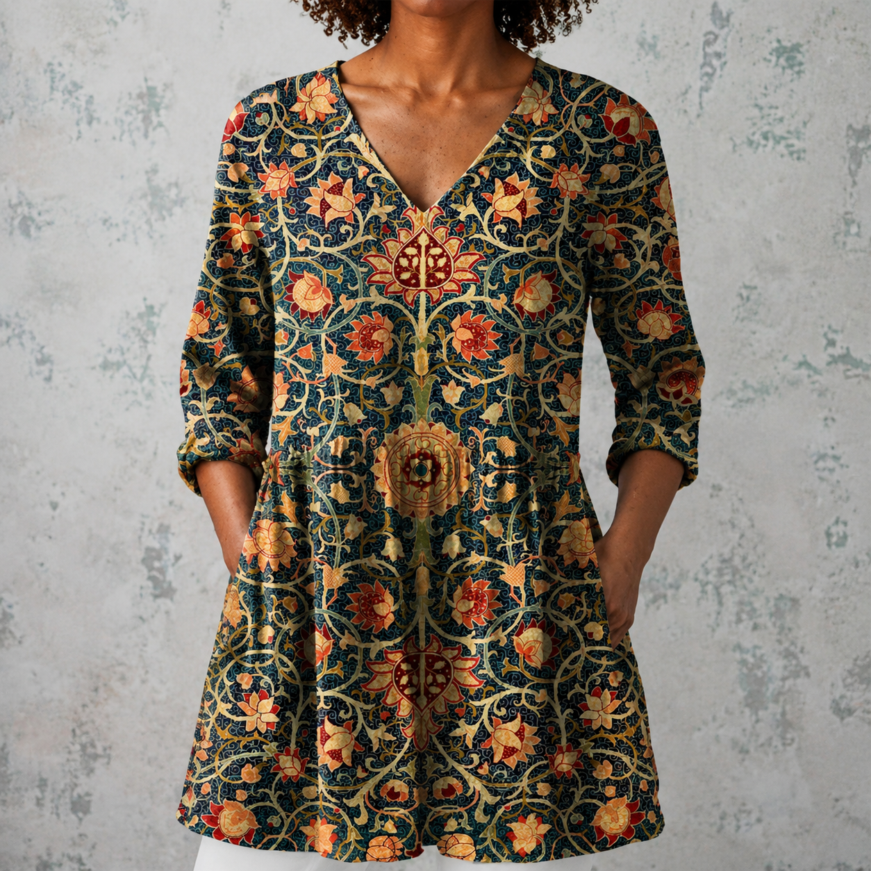 Celine | Long Blouse with V-Neck