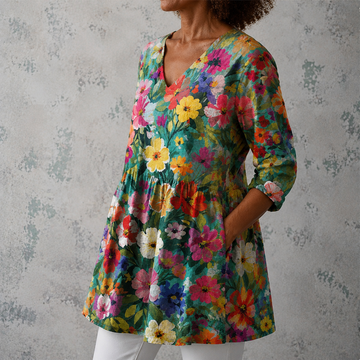 Nora | Long Blouse with V-Neck