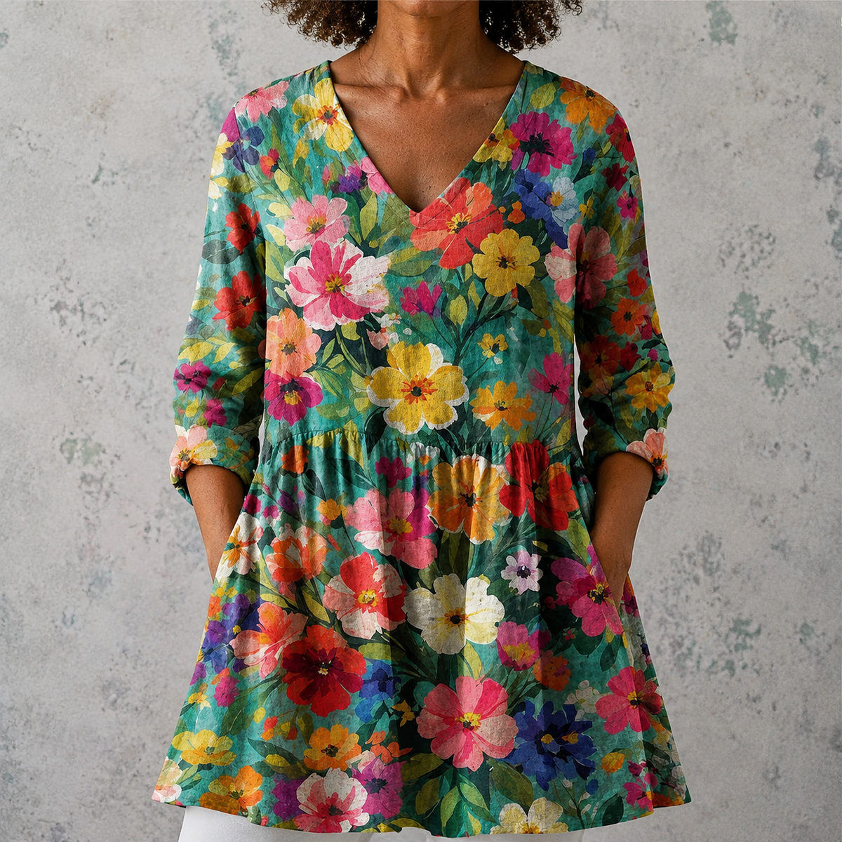 Nora | Long Blouse with V-Neck