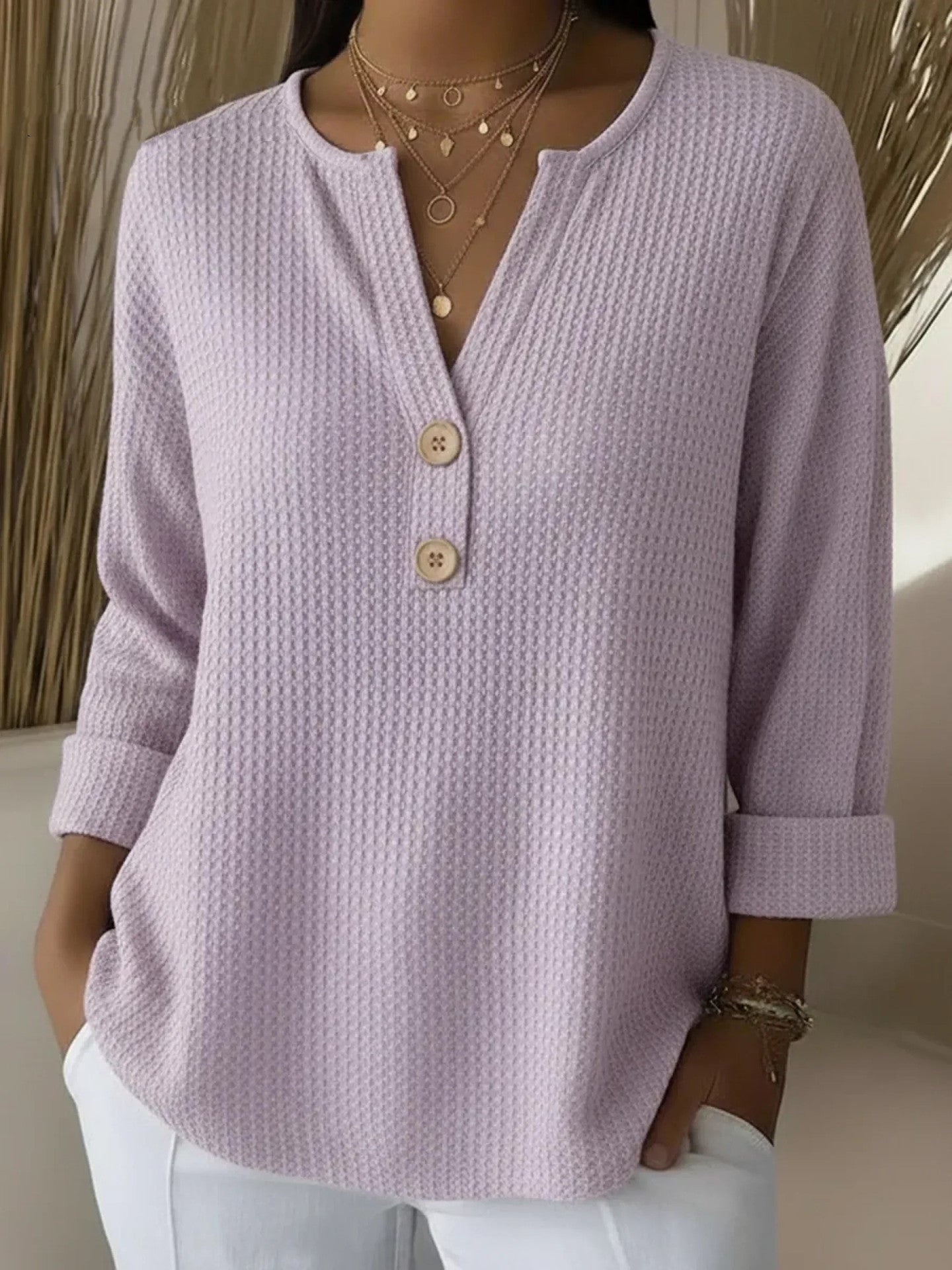 Chloe™ | Structural Sweater with Buttons