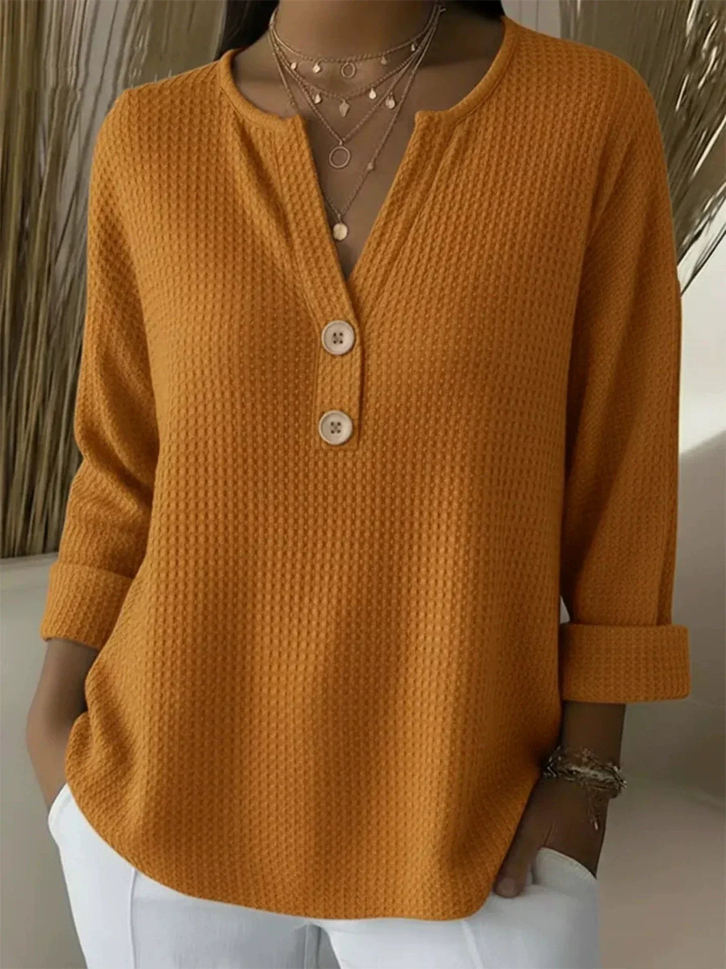 Chloe™ | Structural Sweater with Buttons