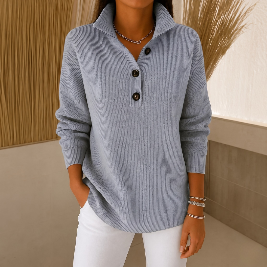 Isla™ | Ribbed Sweater with Collar