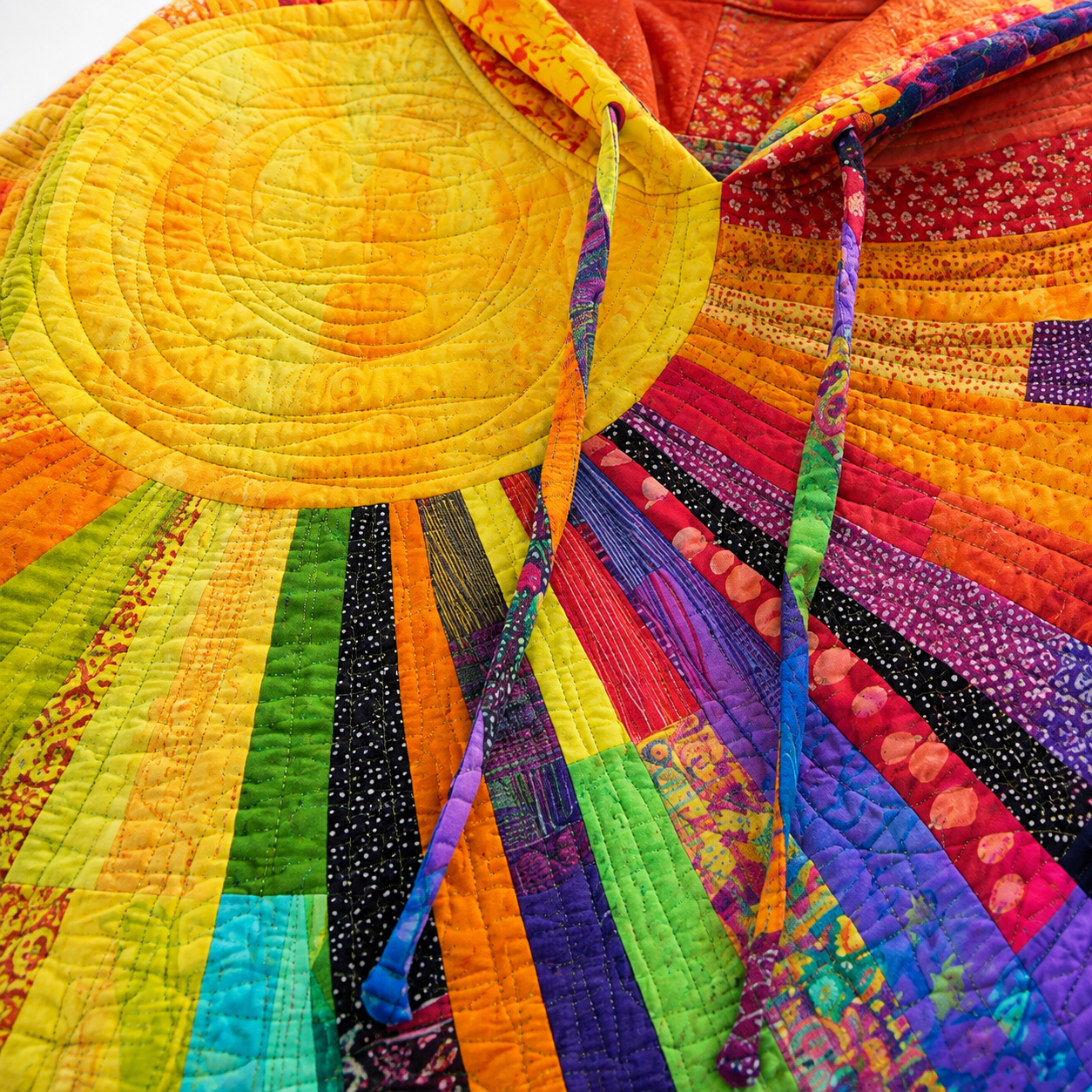 SOLARA™ | Bohemian Multicolor Patchwork Hoodie