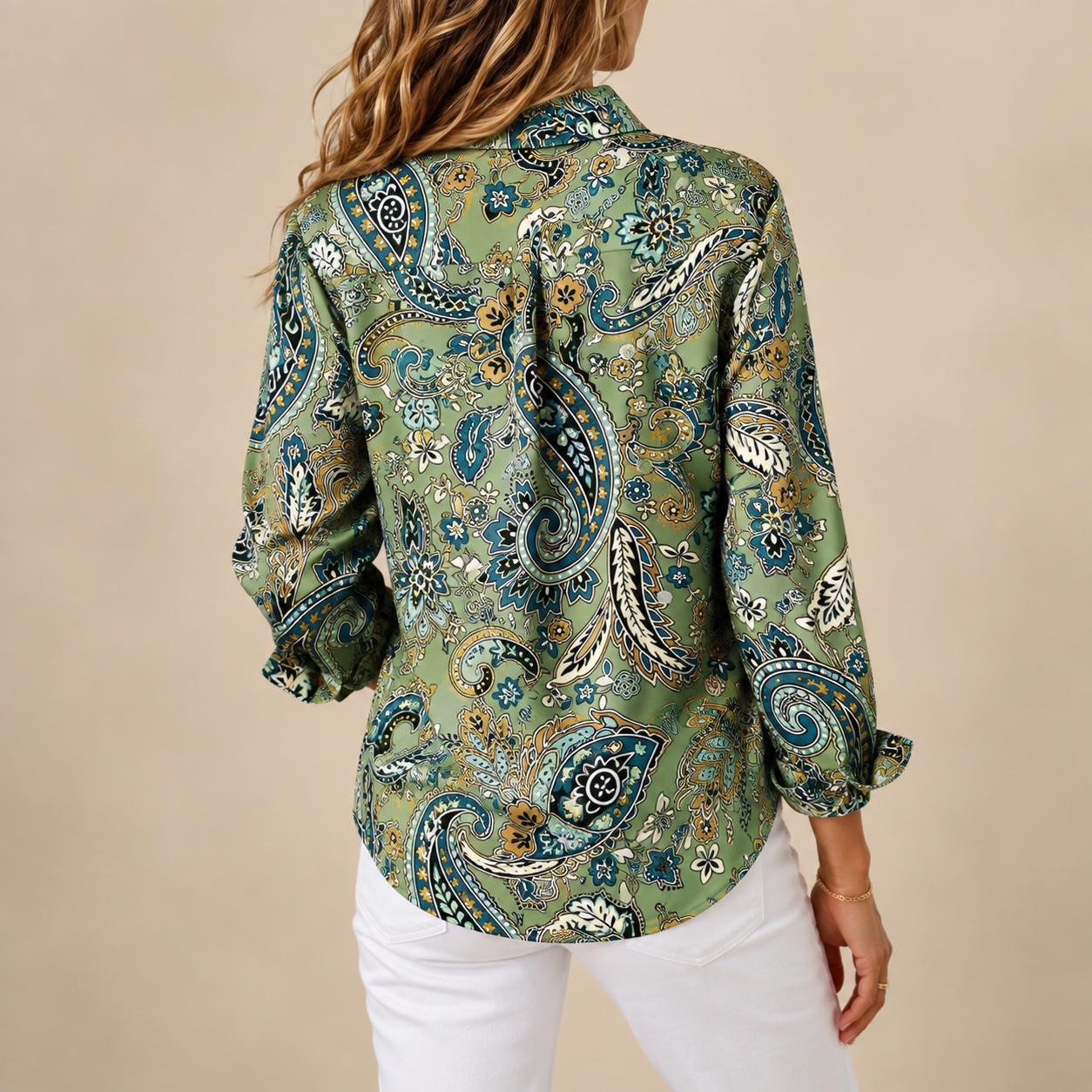 Joanna™ | Paisley Print Button-Up Blouse