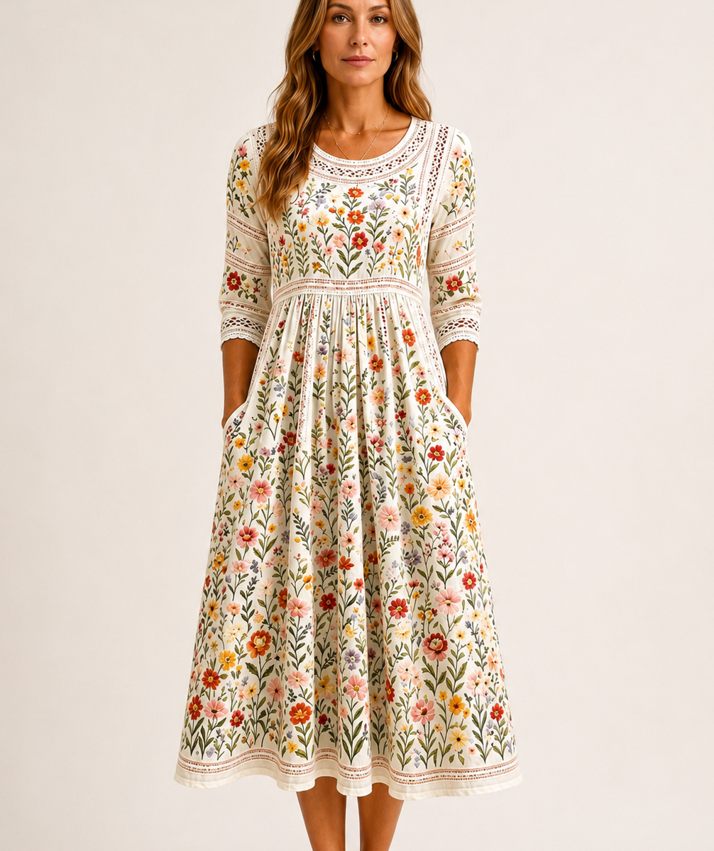 Wildflower Meadow Charm Midi Dress